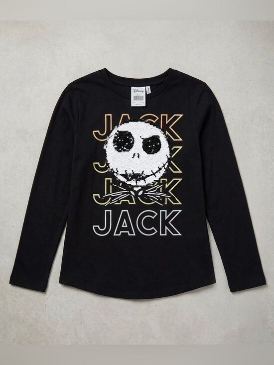 Disney Other - Disney Girls Jack Skellington long sleeves shirt with reverse sequins L (10/12)